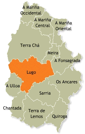 Mapa de las comarcas de lugo