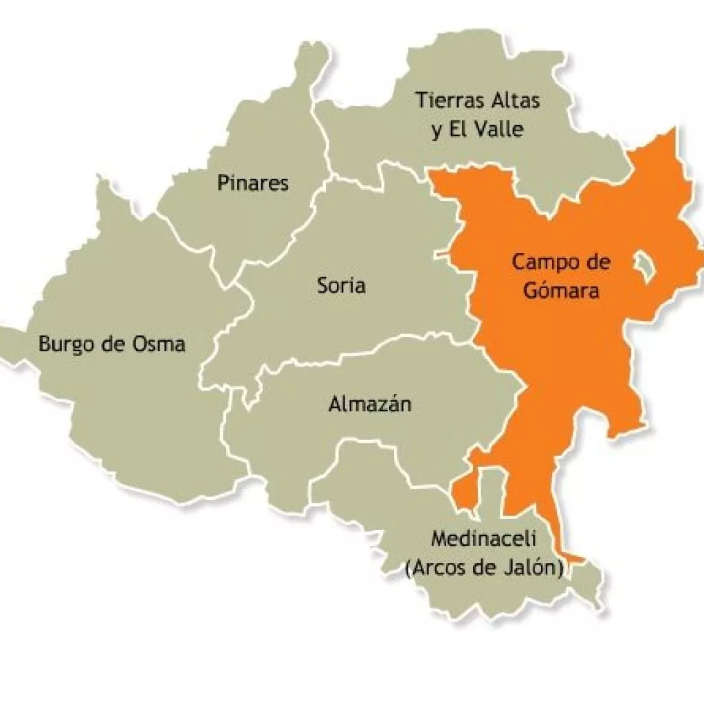 Mapa con la nueva organización de comarcas (7) en la provincia de Soria.